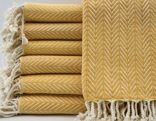 Turkish Yellow & Cream Throw